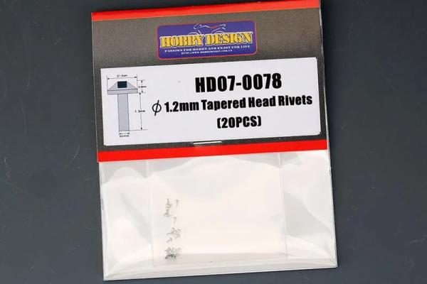 1.2mm Tapered Head rivets x20